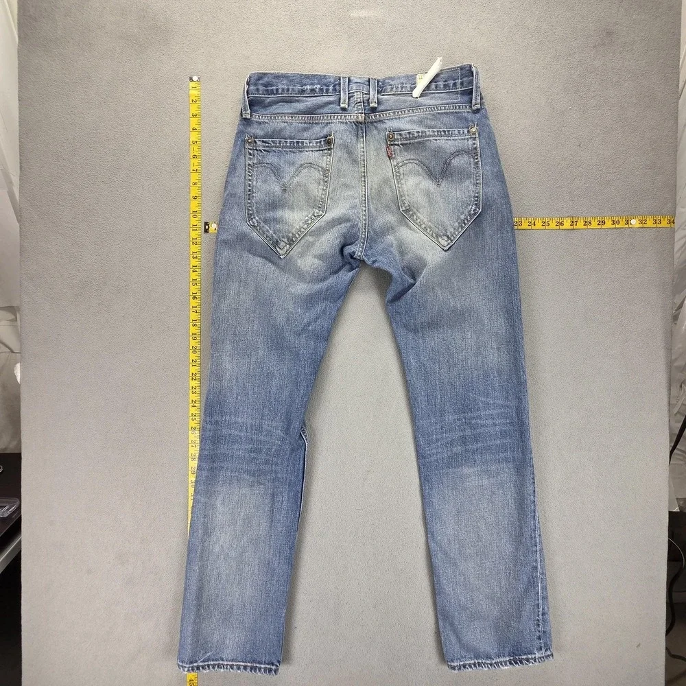 Vintage Levis 504 Jeans Mens 33x34 Blue Straight Engineered Zip Fly Honeycomb